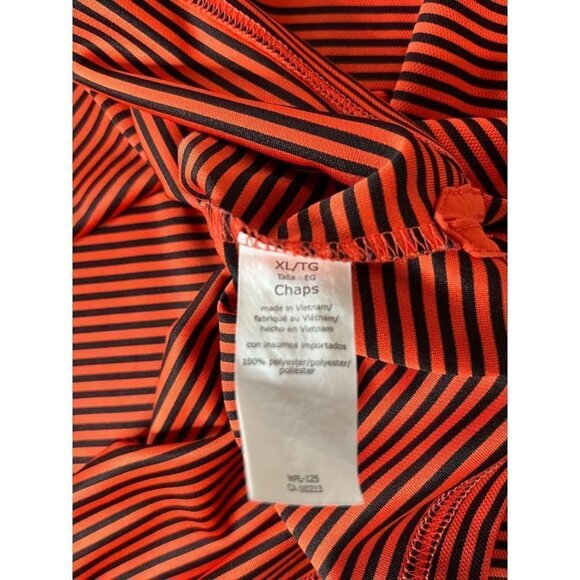 RALPH Lauren Chaps Mens Polo Shirt Orange Black Striped Size XL NWOT - Picture 6 of 6